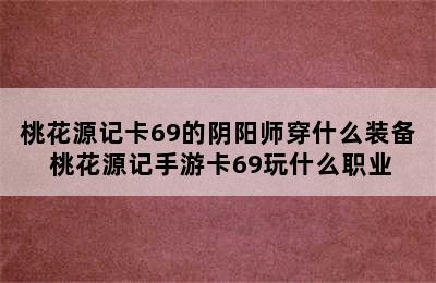 桃花源记卡69的阴阳师穿什么装备 桃花源记手游卡69玩什么职业